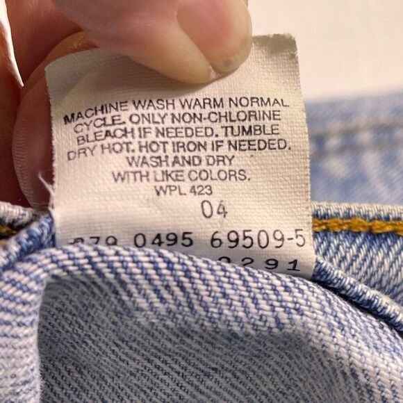 Vintage Levi’s Blue 521 Tapered Leg Tapered Fit High Rise Mom Jeans Size 14 Long - Picture 4 of 11